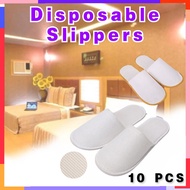 10 Pairs Disposable Slipper Nonwoven Fabric Soft Closed Toe Spa Shoes Hotel Indoor Use