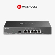 TP-Link ER7206 Omada Gigabit VPN Router, 1x SFP port, 5x RJ45 ports, Fanless