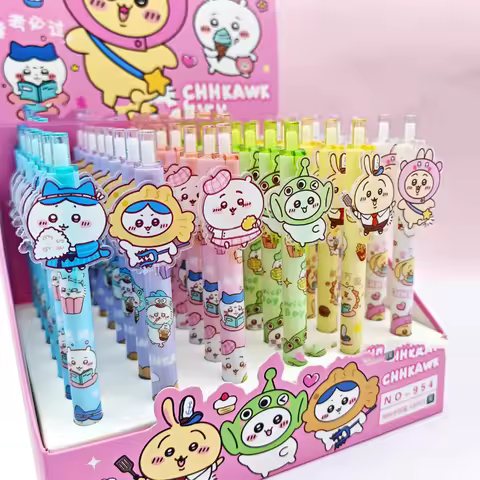 Chikawa Gel Pens Cartoon Pressing Pen Black Water Ink 0.5mm Cute Signature Pen Stationery Student Sc