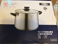 Buffalo 24cm 不鏽鋼加厚底高身雙耳煲