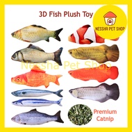 CAT 3D FISH PLUSH TOY PILLOW BITE CHEW KITTEN MAINAN KUCING ARTIFICIAL STIMULATION CATNIP FAKE FISH