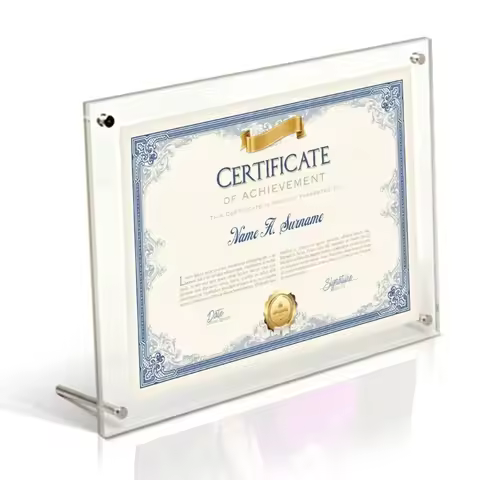 A4 Acrylic Photo Frame Display Stand Paper Holder Certification Holder for Bedroom Dormitory Tableto