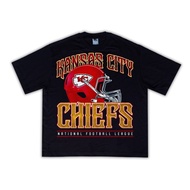 Kansas City Chiefs KC NFL Vintage Oversized Bootleg T-shirt HelmetBIG
