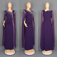 Halloween Elegant African Dresses for Women Plus Size Diamonds Wedding Evening Prom Gown Ankara Dash