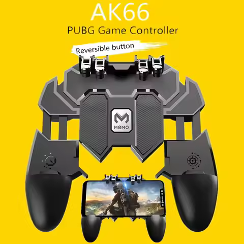 AK66 Six Fingers PUBG Game Controller Gamepad Metal Trigger Shooting Free Fire Gamepad Joystick For 