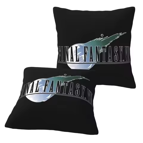 Final Fantasy 7 Log 2 pcs Square Pillowcase Pillow Cover Cushion Decor Comfort Throw Pillow for Home