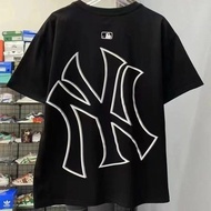 เสื้อยืดแขนสั้นผู้ชายของแท้แขนสั้นพิมพ์ลายเกาหลี MLB แบรนด์ Ny ใหม่ฤดูร้อน