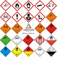 GHS Hazard Pictograms Sign Label Sticker 250mm x 250mm Voltlim SKU 1404