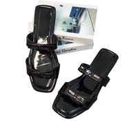 Trendy Women's Flatshoes with Ribbon Motif 2 Code BAN2 Glossy Black Cheap Trendy