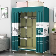 [ready]Large capacity zipper cloth wardrobe easy to assemble/ Wardrobe hanging wardrobe stainless st