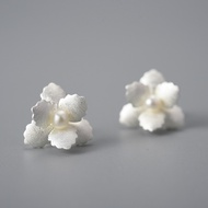 Classy Simple Style 925 Silver Women's Small Begonia Pearl Earrings Flower Elements