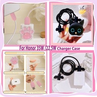 Charger Case For Honor x7b x8b 35W-HN-110320U00 Cat Paw Cartoon Charger Protector Cover Coiler For h