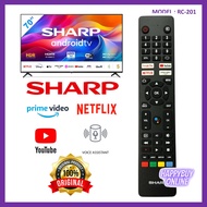 Suitable Sharp Android Smart TV EK2X Remote Control RC-201 Voice Control Function Remote TV Sharp