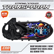TRANSPARENT CVT BLOCK STICKER GENIO CVT STICKER/ SCOOPY CVT/ BEAT MOTORCYCLE STRIPINGdeluxe