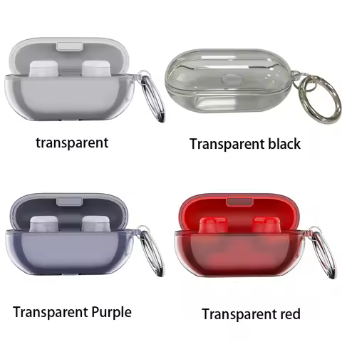 Protective Case Cover Shockproof Earbuds Case Cover Transparent Cover w/ Keyring for Beats Solo Buds