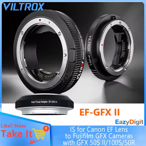 VILTROX EF GFX II Auto Focus Camera Lens Adapter IS for Canon EF Lens to Fujifilm GFX Cameras with G