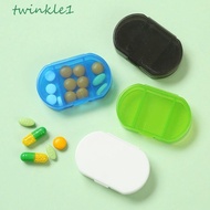 TWINKLE1 Mini Pill Box, Three Compartments Transparent Small Medicine Box, Pill Tablet Storage Box Moisture-proof Portable Daily Travel Medicine Organizer Pill Box