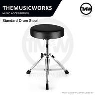 TMW Premium Drum Stool AP-201 Black Cushion Padded Seat Metal Adjustable Chair Sturdy Music Solid