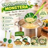 Cute Monstera Leaf Shaped Noodle Scoop Pasta Scoop Heat Resistant Plastic Kitchen Tools