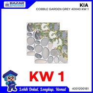 Keramik Lantai Kamar Mandi Kasar Tile Kia Cobble Garden Grey 40X40 Kw1