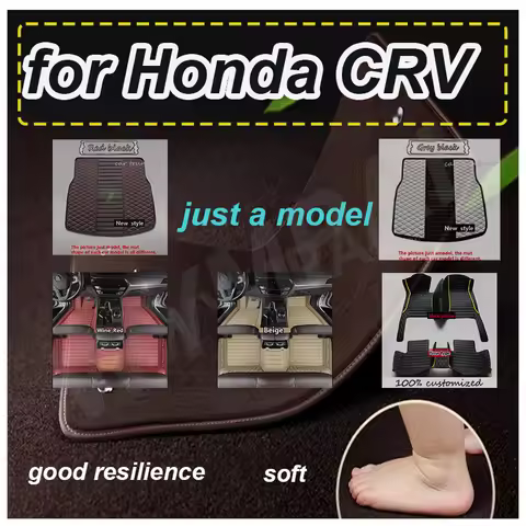 LUXURY Car Floor Mats For Honda CRV CR-V Hybrid RT5–RT6 RW1–RW8 2019 2020 2022 2021 Leather Car Mats