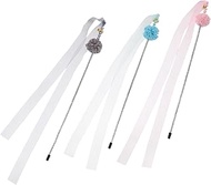 Wooden Rod Cat Toys Kitten Teaser with Gauze Ribbon Interactive Toys to Senses Pet Plaything