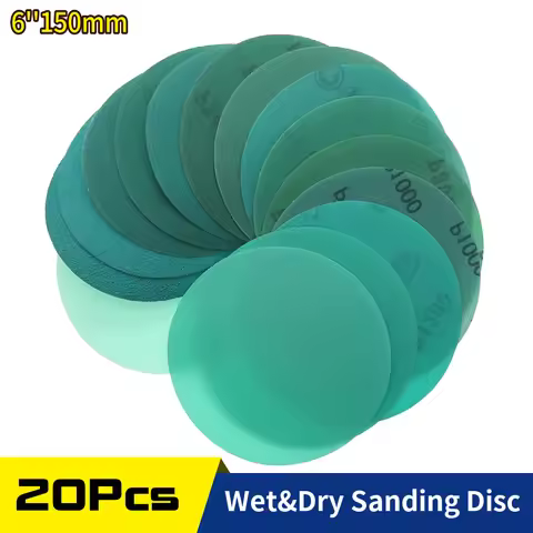 20Pcs Hook and Loop Sanding Discs 6 Inch PET Film 150mm Sandpaper 60-2000 Grits for Automotive Woodw