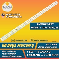43PFT5505/68 PHILIPS 43" LED TV BACKLIGHT (LAMPU TV) PHILIPS 43 INCH LED TV BACKLIGHT 43PFT5505 43PF