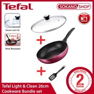 Tefal 3 in 1 Light and Clean (26cm) Cookware Bundle Set (B22405+280976N+27451)