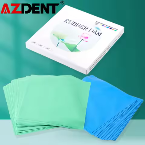 36pcs Azdent Natural Latex Dental Rubber Dams Thickness 0.18/0.22mm 6"x6" Blue/Green Oral Care Mater