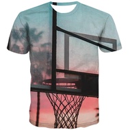 Basketball Sports T-shirt 3D Print Playground Outdoor Round Neck T Shirts Daily Casual Fashion Hobbi