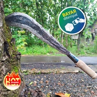 Super Tebal Dan Anti Gompal Bendo Per Baja Gagang Kayu - Bedog  Besar Pemotong Kayu dan Bambu - Arit