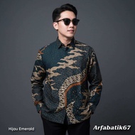 CAKRA HIJAU EMERALD Kemeja batik pria lengan panjang katun pria premium lapis furing hero ready sera