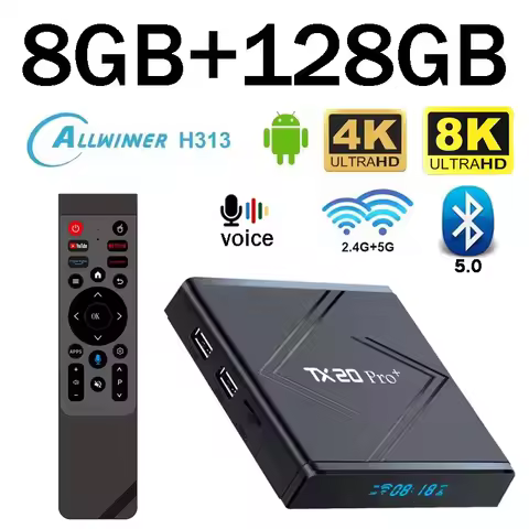 TX20 Pro+ TV Box Android up 24 HD 4K 8K Dual WiFi 4G 5G Allwinner H313 Quad Core BT5.0 Video Smart M
