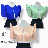 Elegant Modern Filipiniana Crop Top Bolero Blazer – Free Size (M to L) Crop Top Blazer