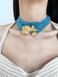 Have you Gorgeous Multi-Layer Beaded Flower Necklace Medieval Style Palace Sense Exaggerated Vacatio