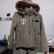 Canvas Jacket super thick armySnow HOUSTON INC second hand Original size M ld 105cm Pjg 62cm hoodie 
