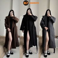 Long EveningJacket High Turn-down Collar Buttoned Loose Form Waist Slim Evening Dress 2 Layers Flatt