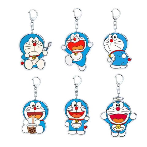 New Ins-style anime merchandise Doraemon acrylic cartoon keychain double-sided backpack travel suitc