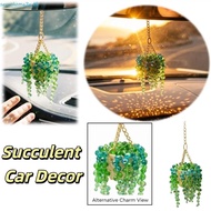 SEVENHOME3E Beaded Car Charm, Multi-Beaded Sunny Succulent Car Charm, Charm Warm Sun-Kissed Car Pend