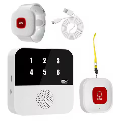 【ADD TO CART 】Call Button Alert System Wireless Wifi Elderly Caregiver Pager SOS Bracelet For Senior