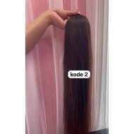 HAIR EXTENSION BROWN 60CM Natural SUPER THICK QUALITY ..20 strands - 100 strands
