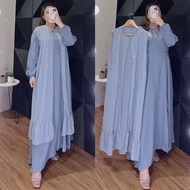 Gamis Rompi Ceruty - Gamis Polos Rompi Ceruty