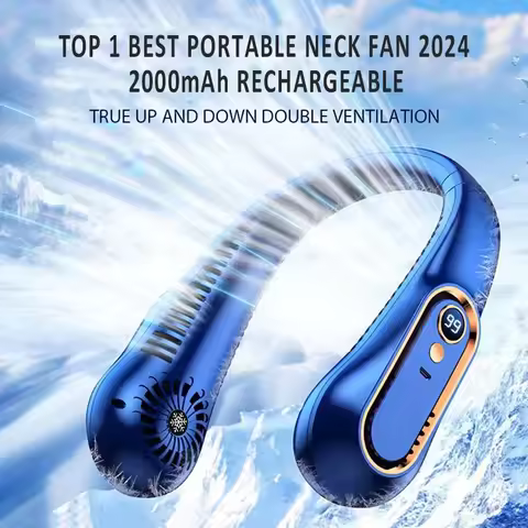 2026 New Silent Bladeless Neck Fan Rechargeable Portable Hanging Neck Air Cooler Long Lasting Batter