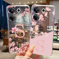 Phone Case For Tecno Camon 20 Pro 5G CK8n 20s Pro 5G CK8nB Case Pretty Flower Letter Transparent Sli