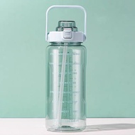 大容量水壶运动水瓶2000ml Gym Water Bottle Straw Water Bottle Large Capacity Portable Water Bottle大容量水瓶 可爱水瓶 B