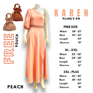 PLINKY KAREN One Shoulder Puff Sleeve 3/4 Length Ladies Gown Wedding Bridal Ninang Bridesmaids Debut
