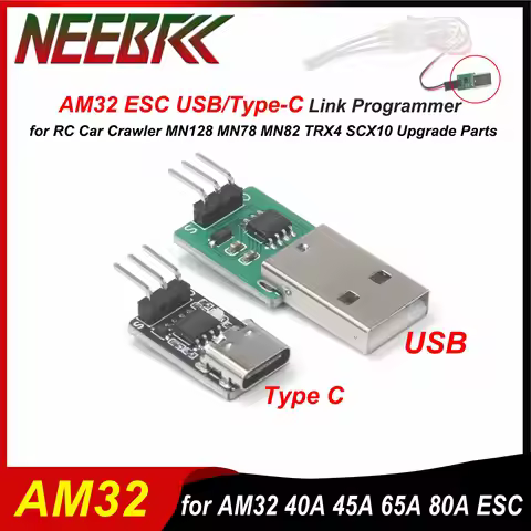 NEEBRC AM32 ESC USB/Type-C Link Programmer Param Adapter for RC Car Truck Crawler Model MN82 MN99S M
