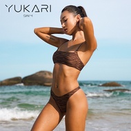 YUKARI SWIM 2-piece Bikini High Waist Bikini Set Tiger Pattern Push Up Bathing Suit Beachwear Sexy S