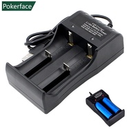 POKERFACE 2 Slots Dual 18650 Lithium Battery Charger for 18650 14650 Charging 4.2 / 3.7 V Rechargeab